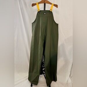 Helly Hansen Men’s Mandal Waterproof Bib Overalls Army Green/Yellow XXL ‼️NWOT‼️
